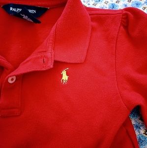 Ralph Lauren Toddler Dress Red 4T Pony Horse Children's Girl's Preppy Polo Dress